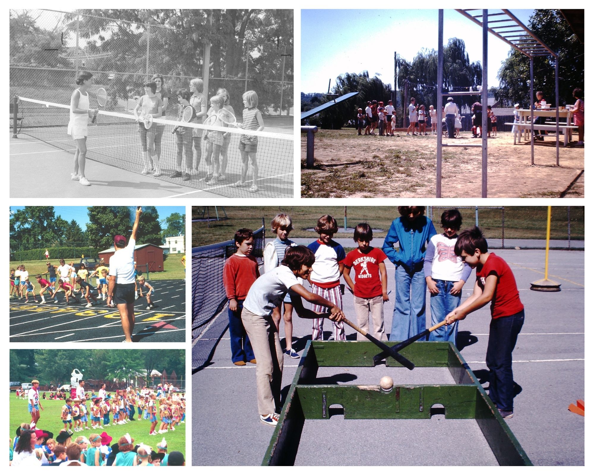 Collage of old photos from local Pennsylvania parks and recreation agencies throughout the years 