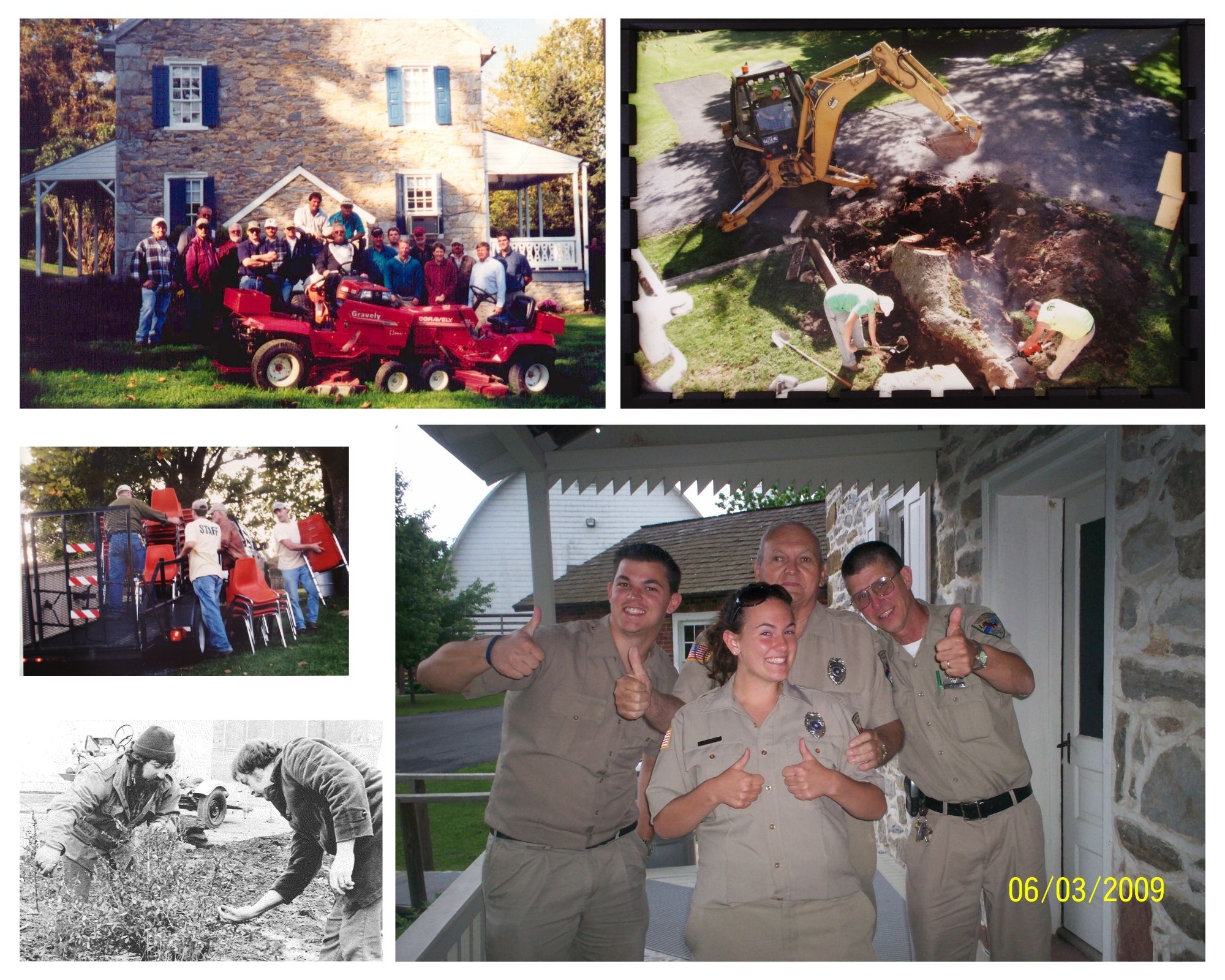 Collage of old photos of various park professionals from local Pennsylvania parks and recreation agencies throughout the years 